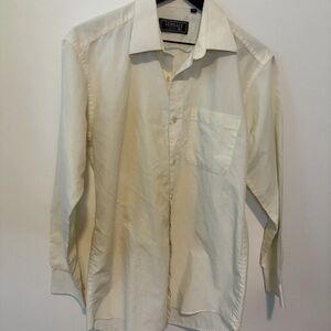 Versace Cream Button-Up Long Sleeve Dress Shirt
